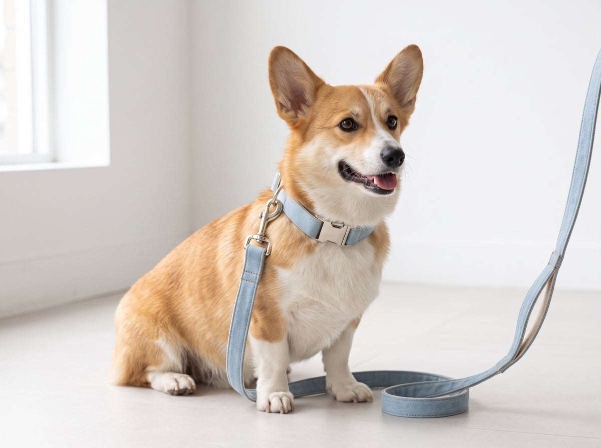 Blue Denim Leash for Pet Dogs